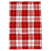 Menzies tartan red white plaid medium cadeauzakje (Achterkant)