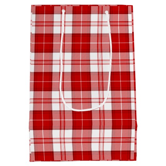 Menzies tartan red white plaid medium cadeauzakje (Achterkant)