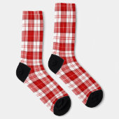 Menzies tartan red white plaid sokken (Rechts)