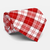 Menzies tartan red white plaid stropdas (Opgerold)