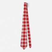 Menzies tartan red white plaid stropdas (Voorkant)