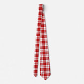 Menzies tartan red white plaid stropdas (Achterkant)