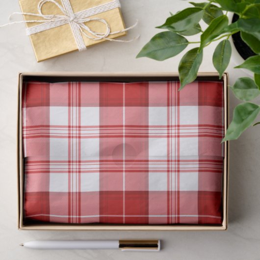 Menzies tartan red white plaid tissuepapier (Geschenk)
