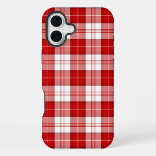 Menzies tartan rood wit geruit iPhone 16 plus hoesje