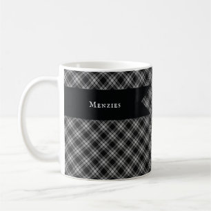 Menzies zwart-wit Schots geruit Koffiemok
