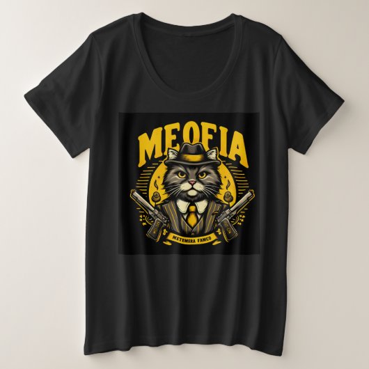 MEOFIA Schattigee gangsta kat Grote Maat T-shirt (Design voorkant)