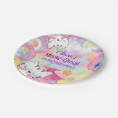 Meogisch caticorn verjaardagspapier bord (Gekanteld)