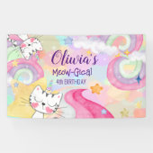 Meogisch caticorn verjaardagstanner spandoek (Horizontaal)