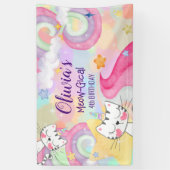 Meogisch caticorn verjaardagstanner spandoek (Verticaal)