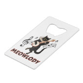 Meolody Cat Music Guitar Creditkaart Flessenopener (Voorkant Gekanteld)