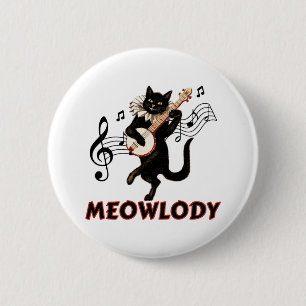 Meolody Cat Music Guitar Ronde Button 5,7 Cm