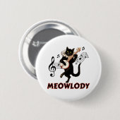 Meolody Cat Music Guitar Ronde Button 5,7 Cm (Voorkant /achterkant)