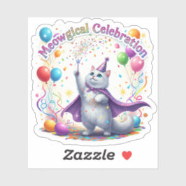 Meologisch feest - grillige kat sticker
