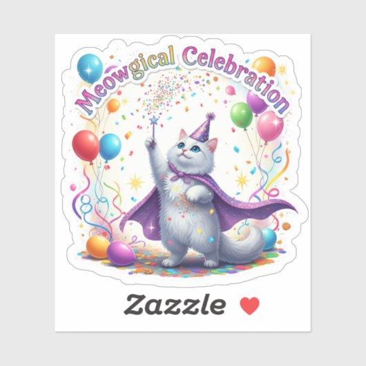 Meologisch feest - grillige kat sticker (Vel)