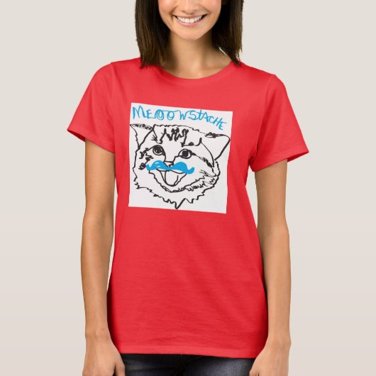 Meoowstache T-shirt (Voorkant)