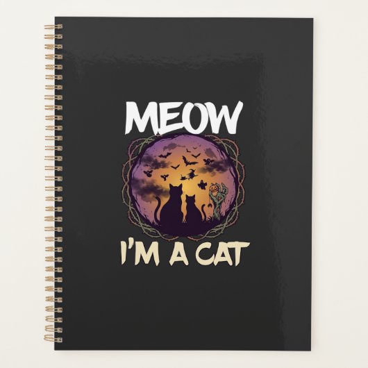 Meow Am Cat Halloween Night Witch Pumpkin_1 Planner (Voorkant)