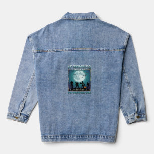Meow Am Kat Halloween Nacht Heks Pompoen (2)_1 Denim Jacket
