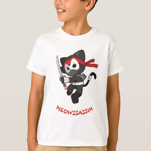 Meow Assassin Ninja Cat Meowssassin Cute Funny T-shirt (Voorkant)