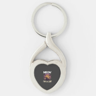 Meow ben kat Halloween Nacht Heks Pompoen_1 Sleutelhanger