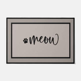 Meow Black Cat Doormat, Funny Kitty Cat Doormat Deurmat