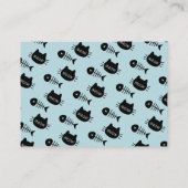 Meow Black Cat Face Blue Baby shower Book Request Informatiekaartje (Achterkant)