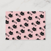 Meow Black Cat Face Pink Baby shower Book Request Informatiekaartje (Achterkant)