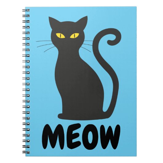 MEOW BLACK CAT SPIRAAL NOTITIEBOEK (Voorkant)