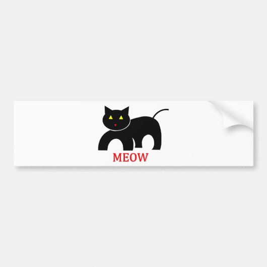 Meow Bumpersticker (Voorkant)