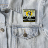 Meow Cat Art -  Vierkante Button 5,1 Cm (In situ)