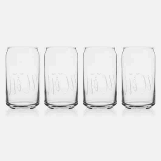 Meow Cat Blikvorm Glas (Achterkant)