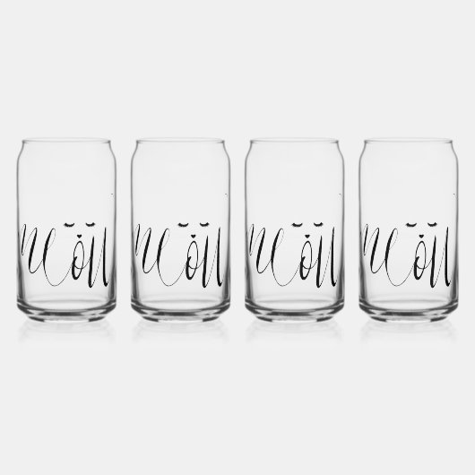 Meow Cat Blikvorm Glas (Voorkant)