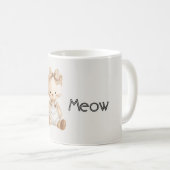 Meow Cat Bow Koffiemok (Voorkant rechts)
