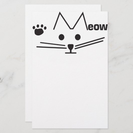 Meow Cat Briefpapier (Voorkant / Achterkant)