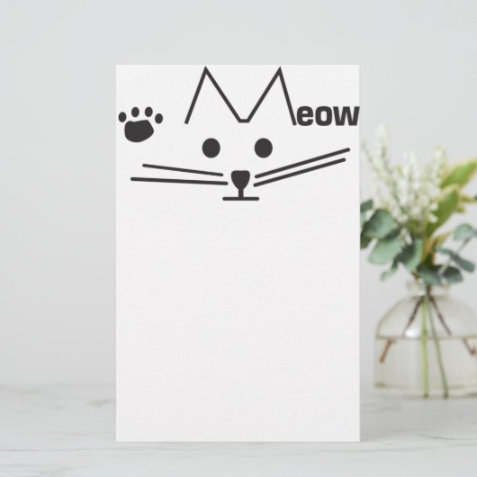 Meow Cat Briefpapier (Staand voorkant)