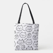Meow Cat Canvas tas (Achterkant)