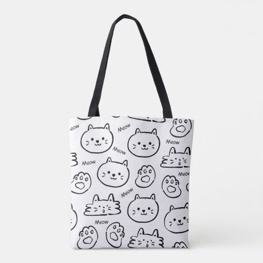 Meow Cat Canvas tas (Achterkant)