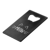 Meow Cat Creditkaart Flessenopener (Voorkant Gekanteld)