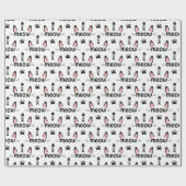 Meow Cat Ears en Pawprints Cadeaupapier (Vlak)