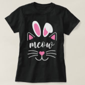 Meow Cat Face Easter Day Bunny Ears Shirt Funny Ca (Design voorkant)