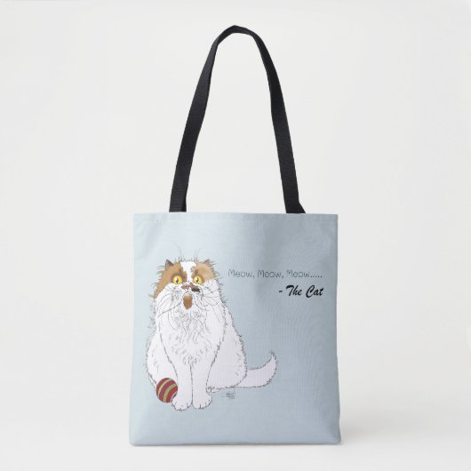 Meow Cat Funny Tote Bag (Voorkant)