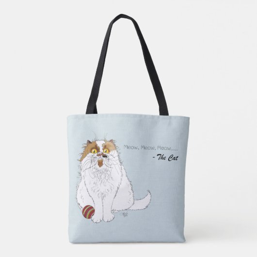 Meow Cat Funny Tote Bag (Achterkant)