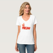 Meow cat graphic red oranje t-shirt (Voorkant volledig)
