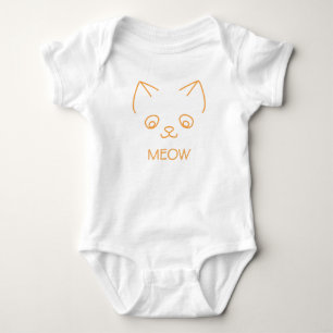 MEOW CAT IN ORANJE BABY ROMPER