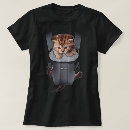 Meow Cat Kitten Carrier T-Shirt (Design voorkant)
