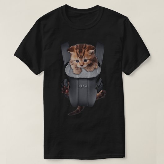 Meow Cat Kitten Carrier T-shirt (Design voorkant)