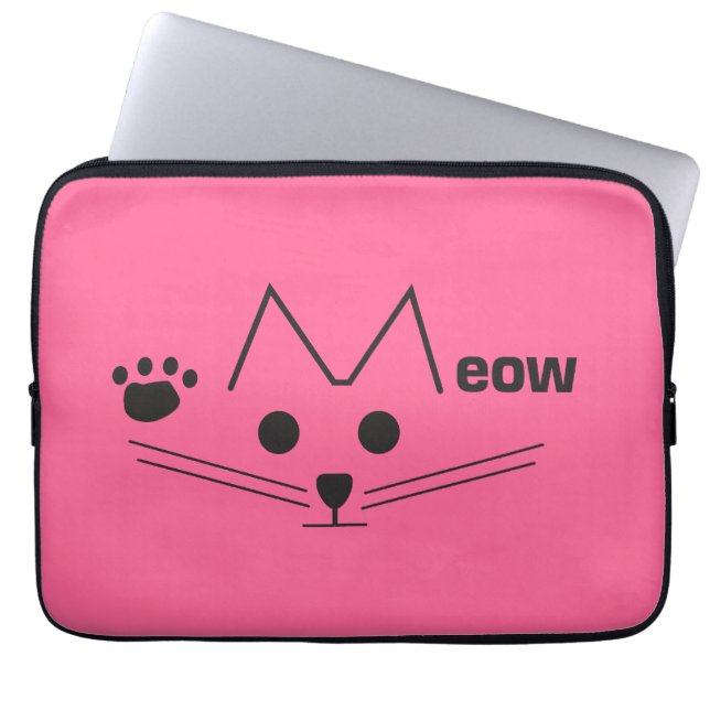 Meow Cat Laptop Sleeve (Voorkant)