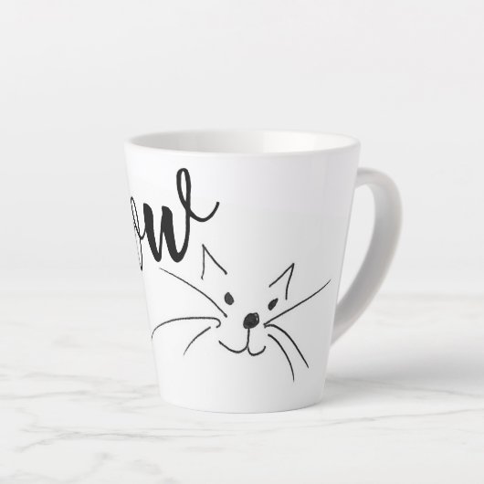 Meow Cat Latte Mok (Rechterhoek)