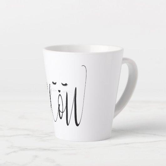 Meow Cat Latte Mok (Rechterhoek)