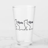 Meow Cat Line Art | Minimalistisch CAT-ontwerp Glas (Voorkant)