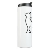 Meow Cat Line Art | Minimalistisch CAT-ontwerp Thermosbeker (Gedraaid links)